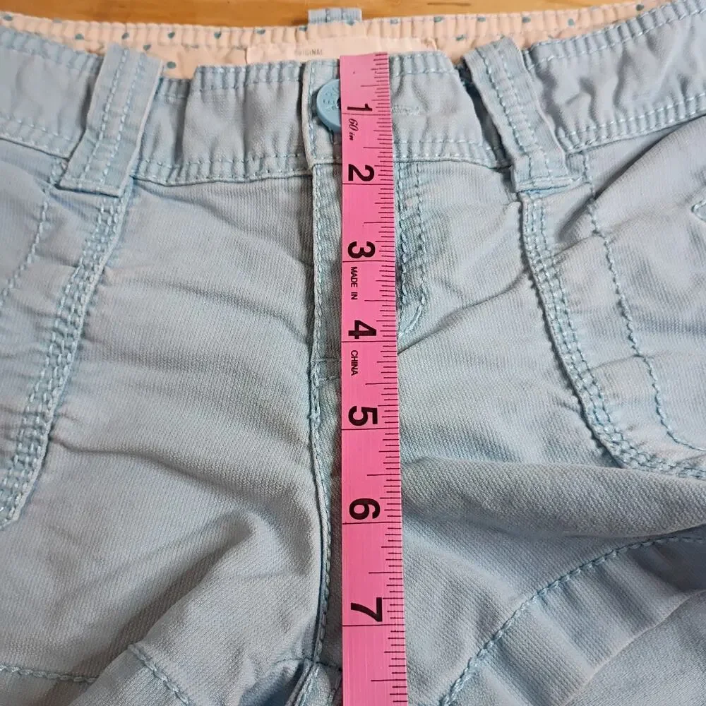 Aeropostale Shorts Juniors Womens Size 1/2 Light Blue Cotton Utility Pockets